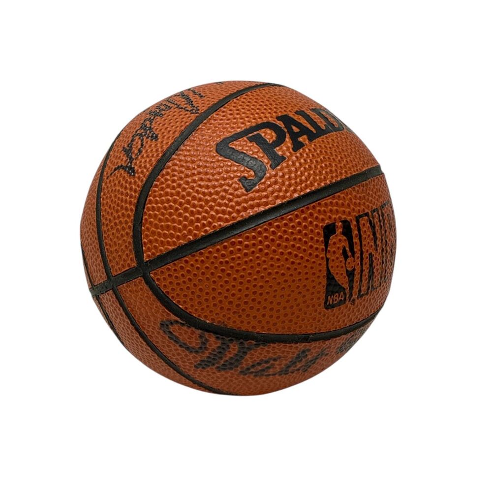 John Wooden Walt Hazzard autographed mini basketball 1964 UCLA championship